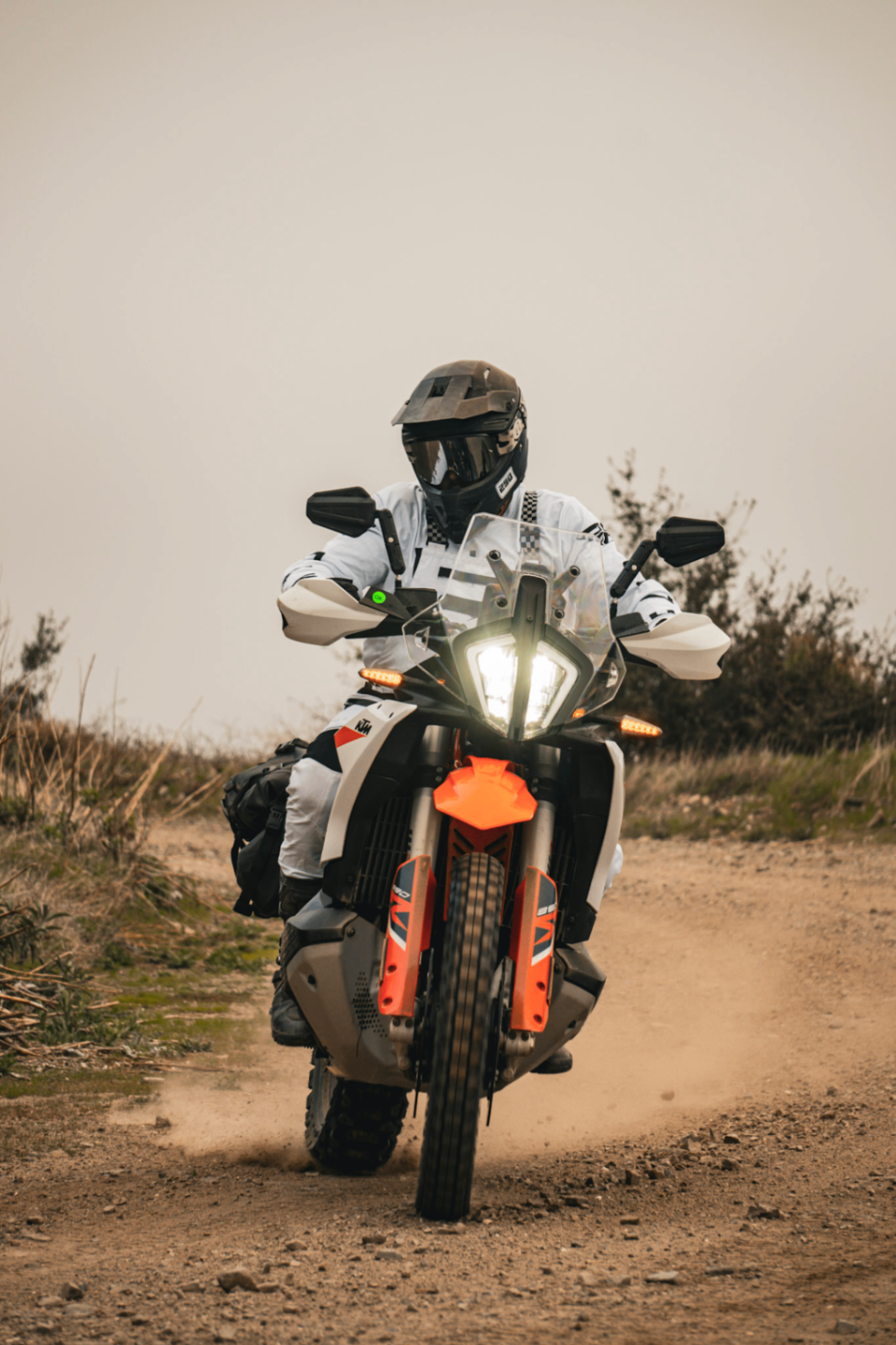 Dirt bike on a backcountry trail